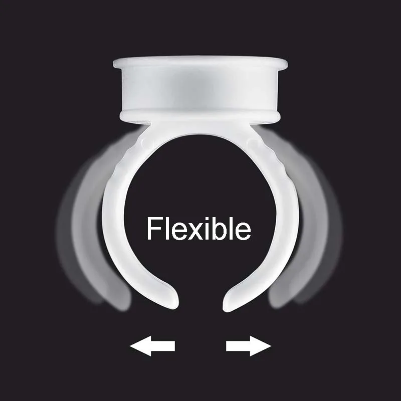 Pink Disposable Eyelash Glue Rings White Lash Extension Glue Rings Bulk Microblading Pigment Tattoo Ink Holder Cup Ring 100 pcs