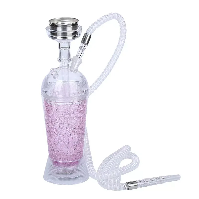 2024 wholesale bar high-end led acrylic portable juice cup  car hookah sets