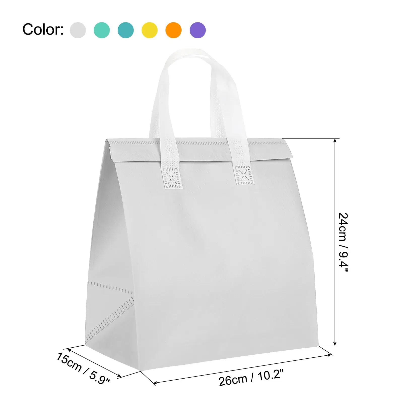 Custom Cooler Lunch Bag Waterproof Non-Woven Grocery Thermal Bag Letter Aluminum Foil Food Insulated Take Away Bag For Delivery