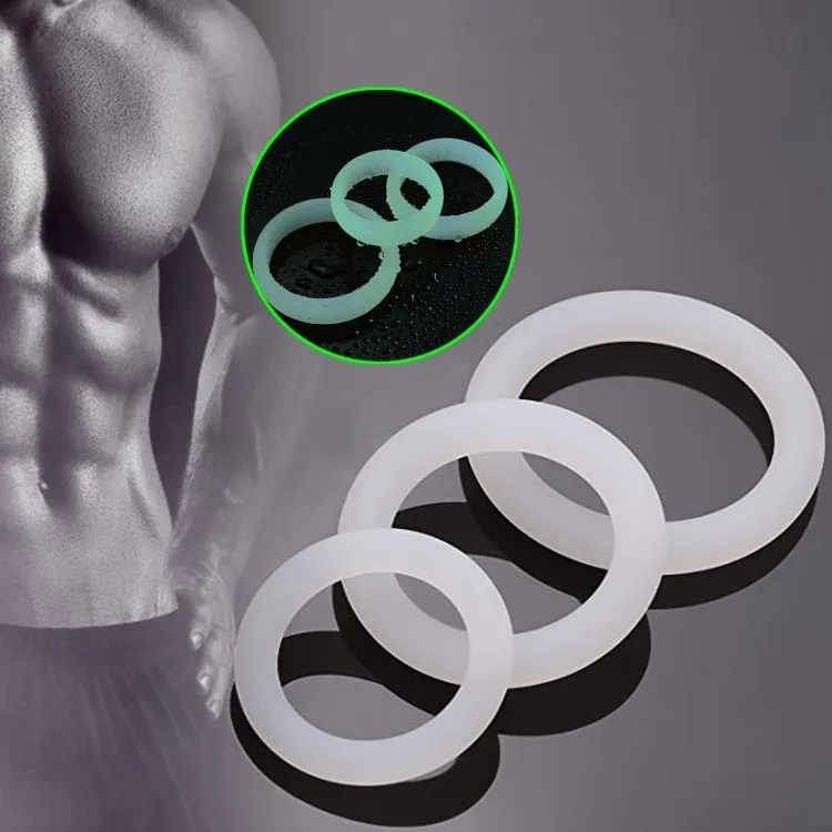 3Pcs Silicone Cock Ring Penis Ring Luminous Sex Toys For Men Delay Ejaculation Testicle Ball Stretcher Erection Sex Products