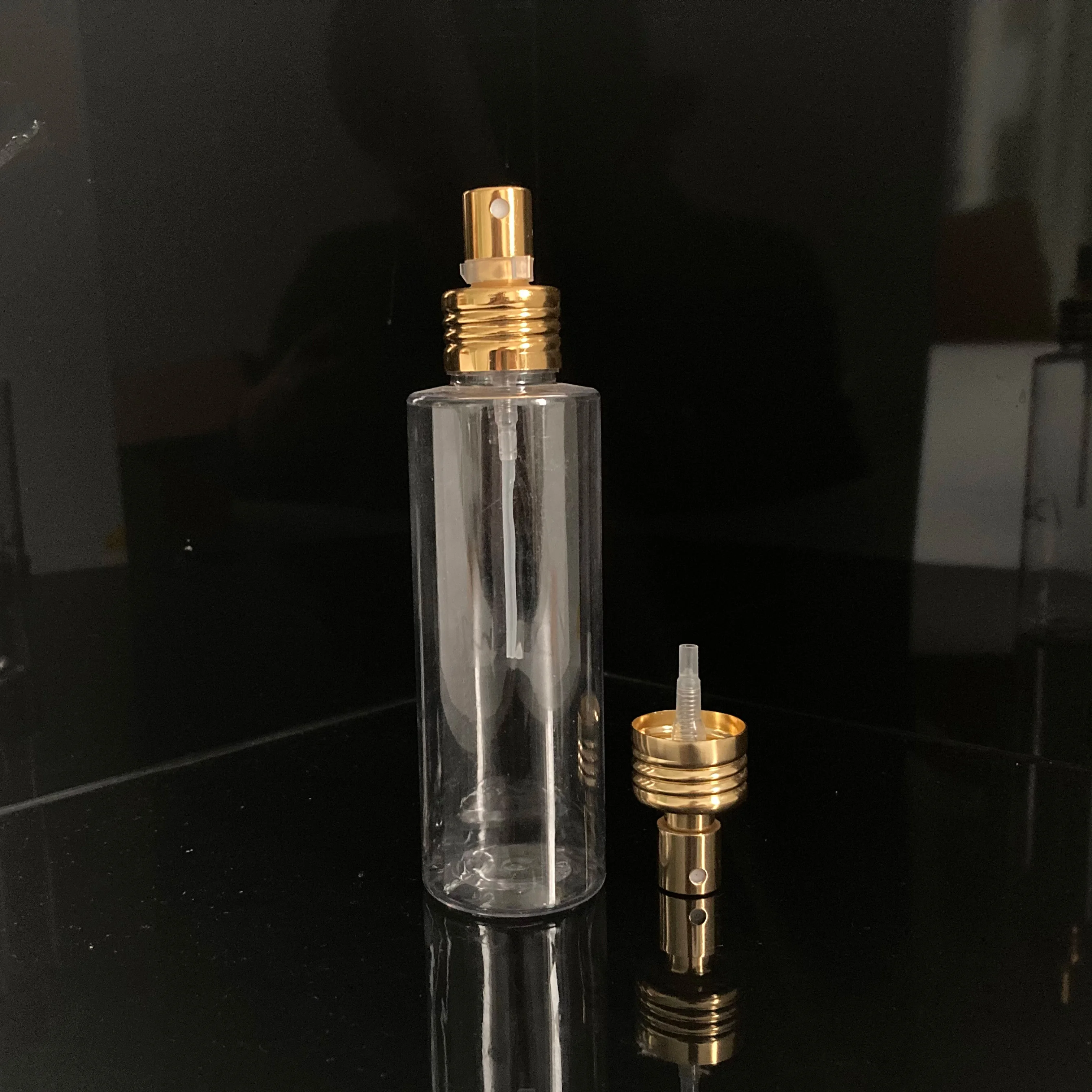 New 18mm 20mm 24mm shiny golden aluminum sprayer pump for perfume bottle screw fine mist sprayer pump