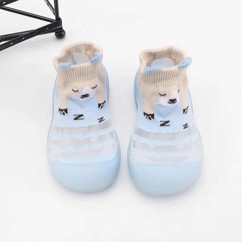 2024 summer new baby sneakers baby mesh breathable socks shoes rubber shift socks with transparent sole