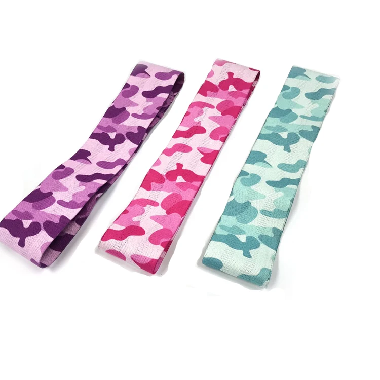 Hip Resistance Bands With Fabric Loops  For Butt Legs Training Custom Print Circle Bands Home Gym Exercise Set