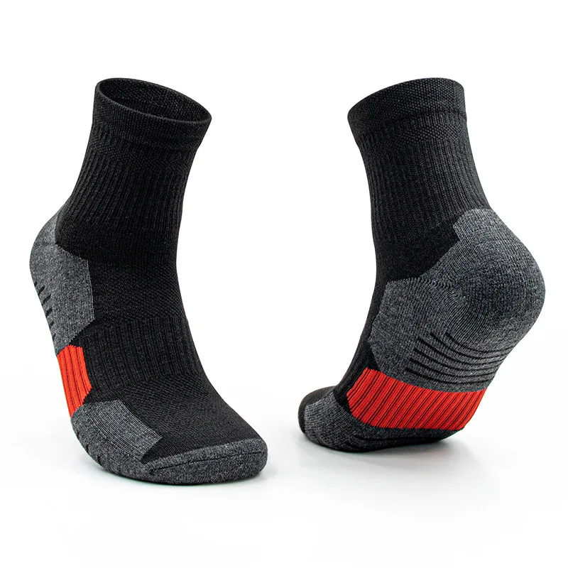Zhongde Cotton Winter Thick Terry Cushion Bottom Crew Knitting Mid Ankle Men Custom Logo Sports Basketball Socken Socks