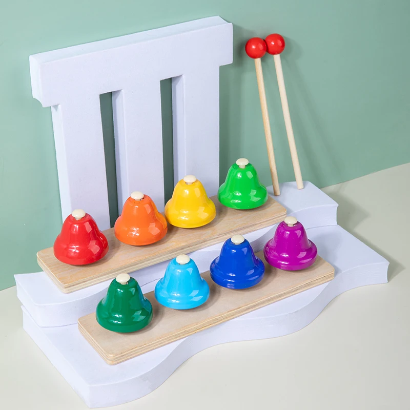 Wholesale montessori wooden music box toy wood ratchet instrument stand musical wooden spoons baby toys for kids