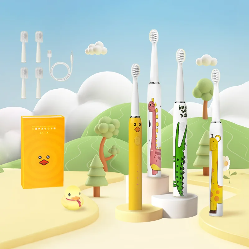 2024 Oem China Wholesale High Quality Smart Sonic USB Rechargeable Waterproof Children Electric Toothbrush Whitening for Kids