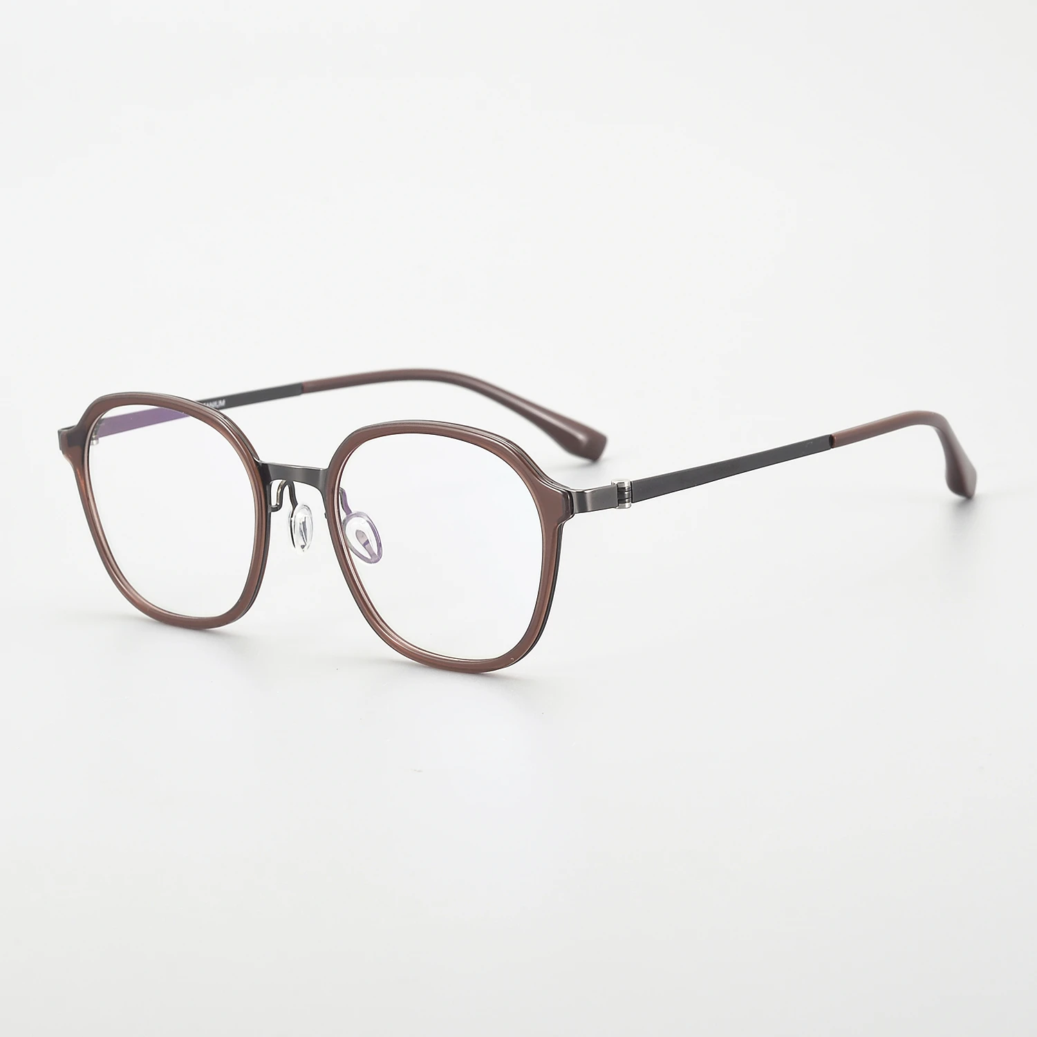 Роскошная Женская деловая большая оправа ультралегкие очки из чистого титана круглые в стиле ретро ацетатные для близорукости