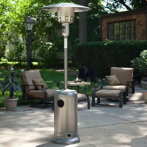 Outdoor garden umbrella basic patio propane heater portable stainless steel heater with wheels