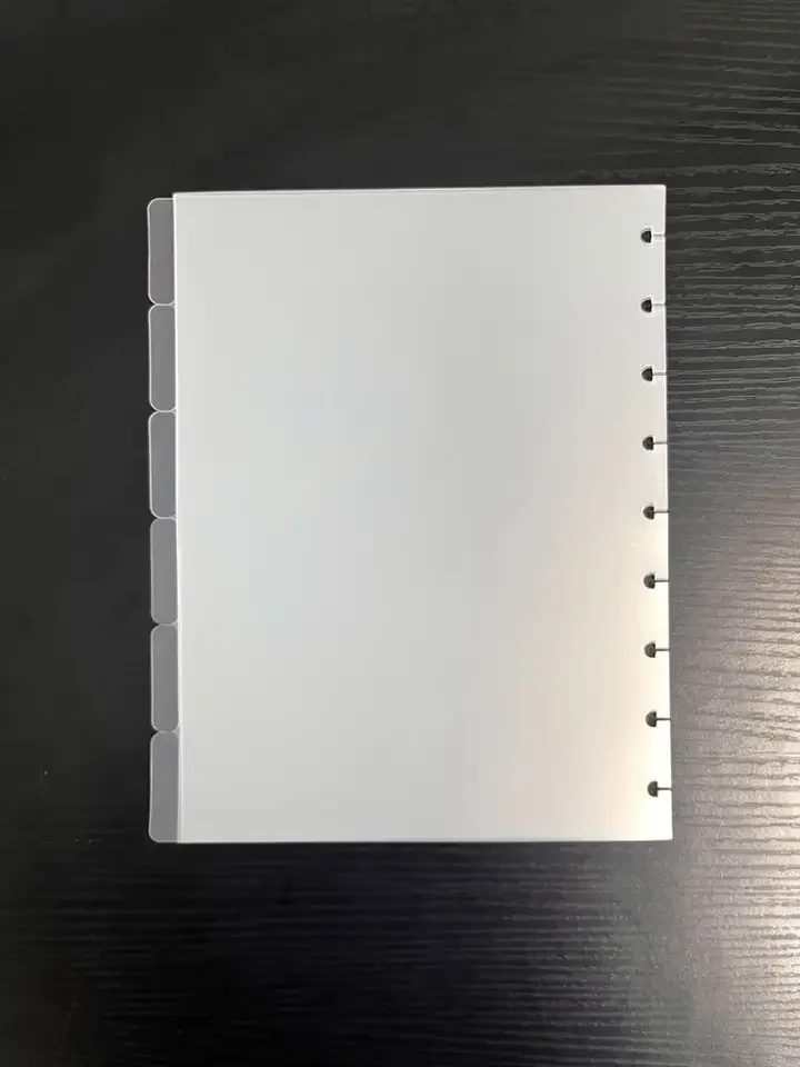 Eco-friendly Frosted Plastic PP Divider Page 4x6 5x7 6x8 Size 9 Disc Hole 6 Side Tab PP Divider