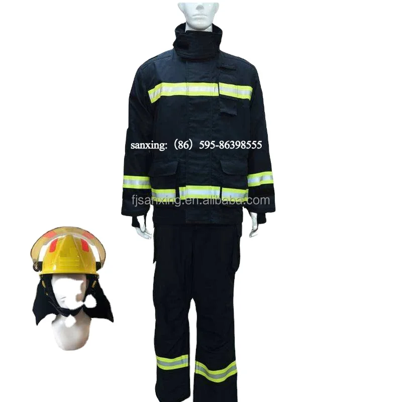 High Quality EN469 Standard Firefighting Uniform Heat Resistant Made from Nomex and Aramid Material
