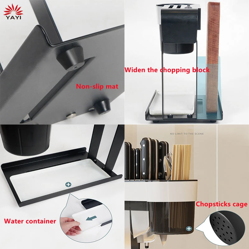 Stainless Steel Kitchen Knife Holder Hanging Storage Stand Vertical Knife Rest