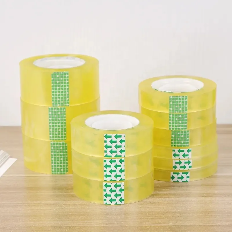 Factory wholesale BOPP Transparent and printing office school decoration super clear crystal Stationery tape desk tape sellotape
