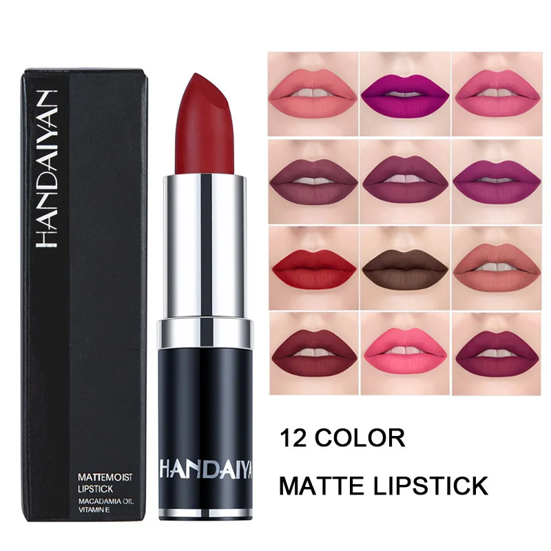 Internet celebrity the same 2023 manufacturers wholesale 12 colors matte matte lipstick long-lasting moisturizing