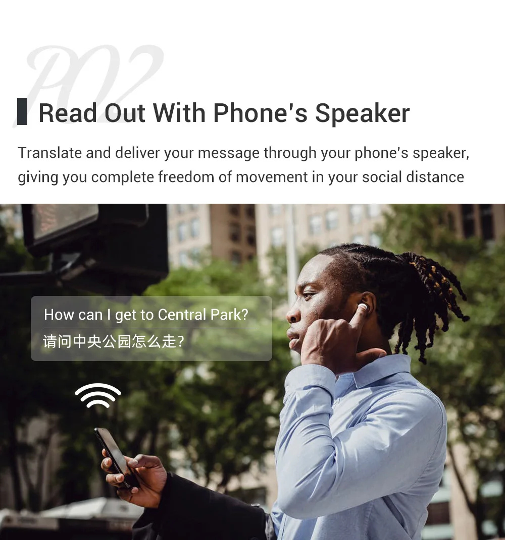 Smart language translation headset with Translator wireless Compact Earphones 127 languages and multi-country translation