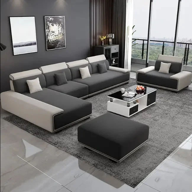 Bar Sofa modern grey fabric segmented sofa living room sofa set European home furniture bedroom furniture style