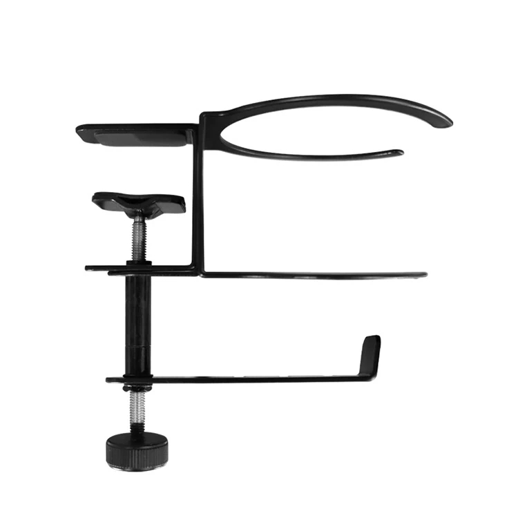 Headphone Hook Desk Stand Under Table Foldable Headset Holder Clamp Hanger Mount Built in Organizer for PC Gaming