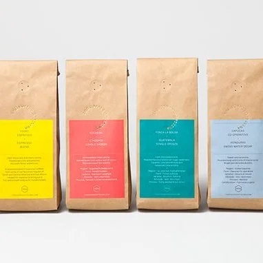 Custom Static Printed 5kg 10kg 25kg selling fashion side gusset sealed pouch tea coffee beans packing bags with labels sticker