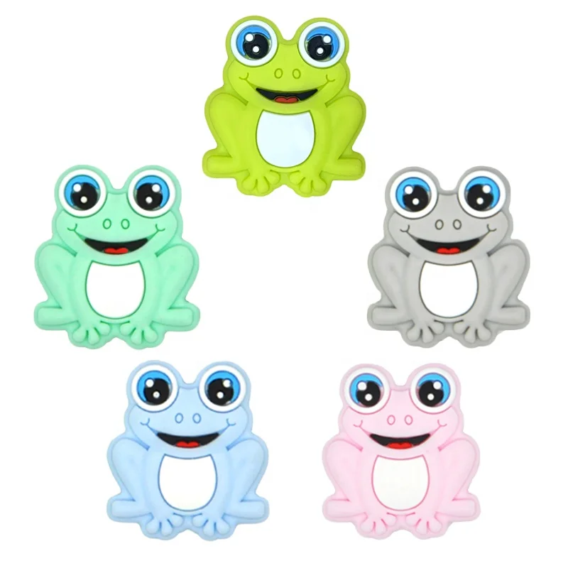 DIY cute frog shape Baby teething Silicone Focal Beads For Pacifier Jewelry Accessories silicone beads