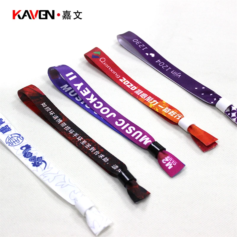 High Quality Woven Cloth Wrist Bands Event Conference Admission Ticket Disposable Woven Wristband