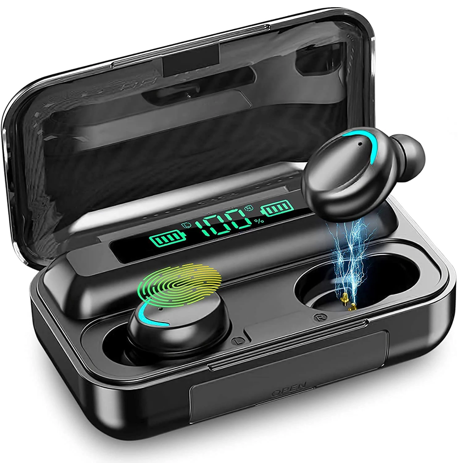 F9 Earphone 9D Hifi Stereo LED Display Waterproof In Ear Headphone BT 5.0 TWS F9 Wireless Earbuds