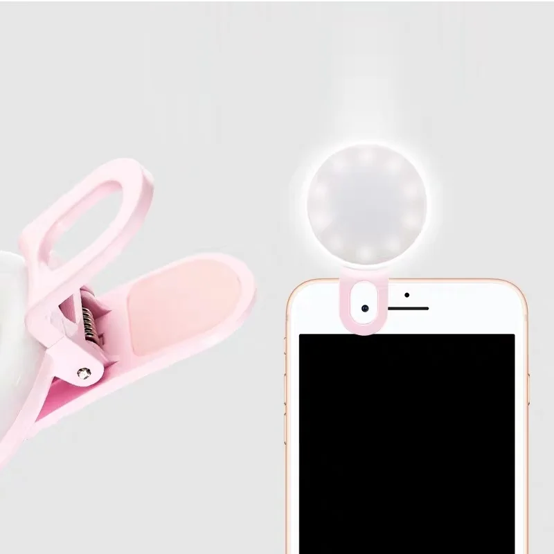 Neon-Glo Ringlight With Battery Rechargeable Led Phone Selfie Mini Facial Beauty Makeup Live Fill Light