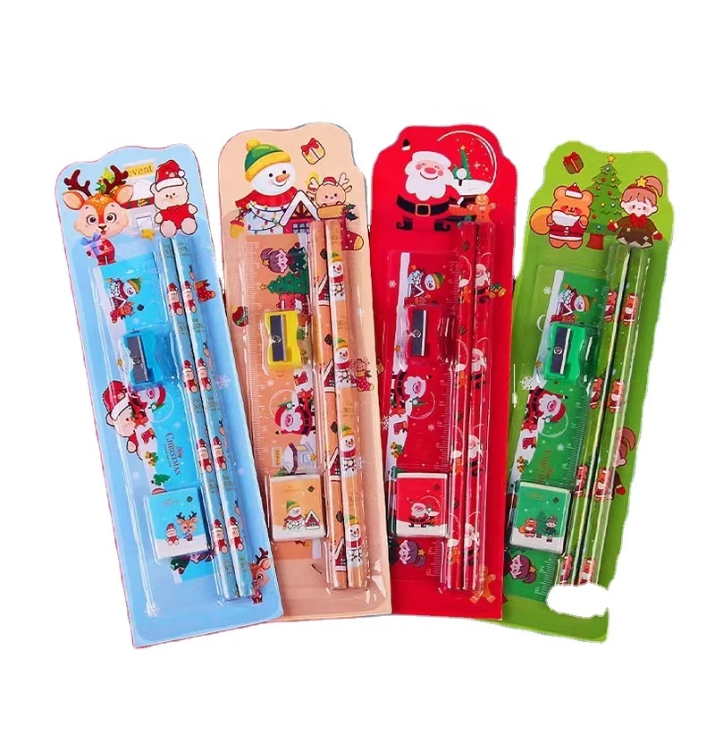 Hot Selling Lovely Stationery  Pencil Set Blister Card For School And Office With Eraser And Sharpener Custom Logo Gift for kid