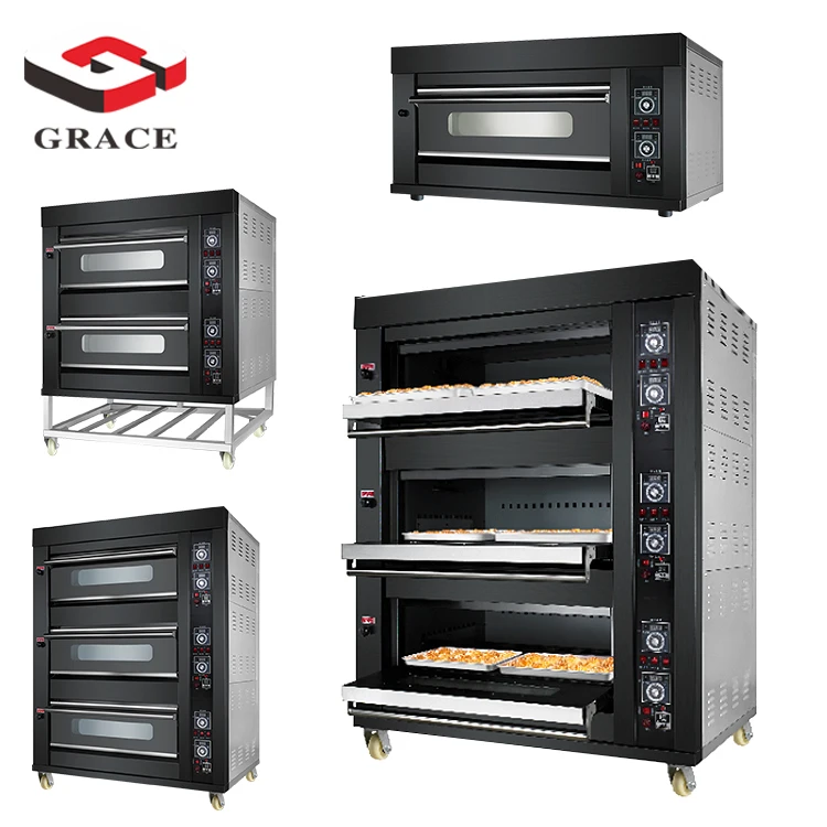 Multifunction Bakery Equipment Bakery Single Double 2 Deck 4 Trays Gas Electric Deck Oven for Bread
