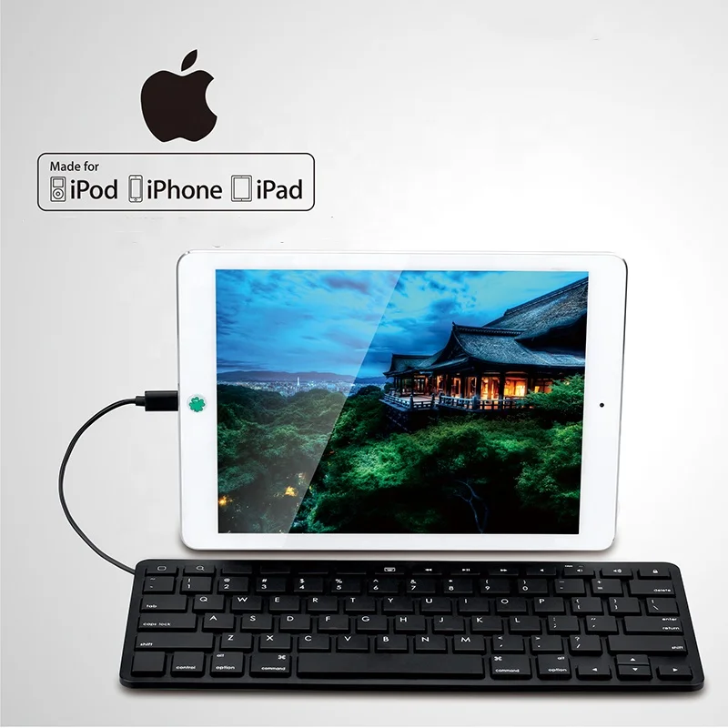 
Stable MFI Lightning Connector Ultra-thin Wired Keyboard for iPad Air 
