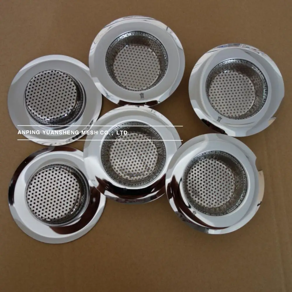 Anti-clogging stainless steel perforated basket sink filter disposal stopper