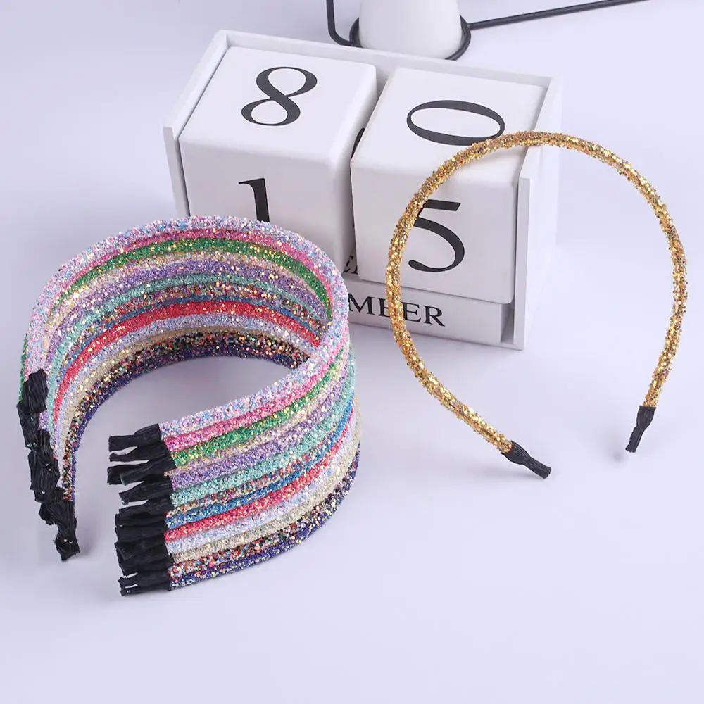 2019 корейская мода детская блестящая повязка на голову ручной работы «сделай сам» луковая пудра блестки повязка на голову