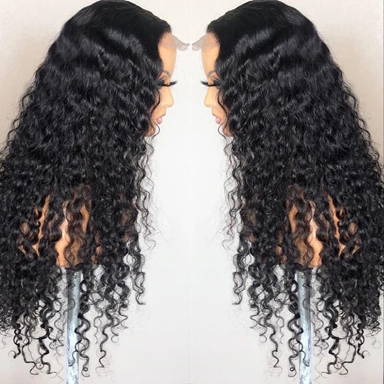 Wholesale 12A Mink Brazilian Virgin Human Hair Wig Vendors Transparent Lace Kinky Curly Wig