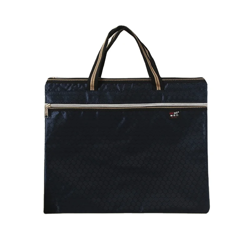 Custom Waterproof Oxford Cloth Casual Zipper Document HandBag Office Handbags For Ladies Women Men Document File Folder Bag