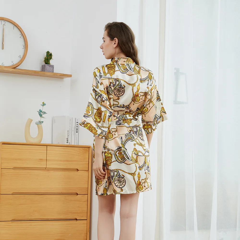 Green tex Custom LOGO Silk Satin Robe Bridesmaid Satin Robes Women Sleepwear SPA Beauty Dress