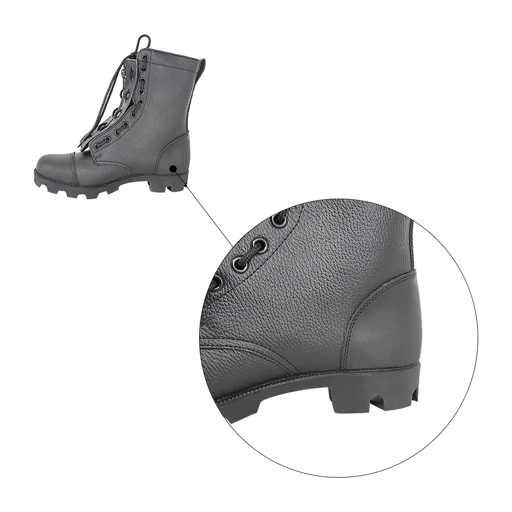 KMS Wholesale vulcanized Leather Botas De Combate Botas Tactico Bottes Tactiques Tactical Boots Shoes For Men