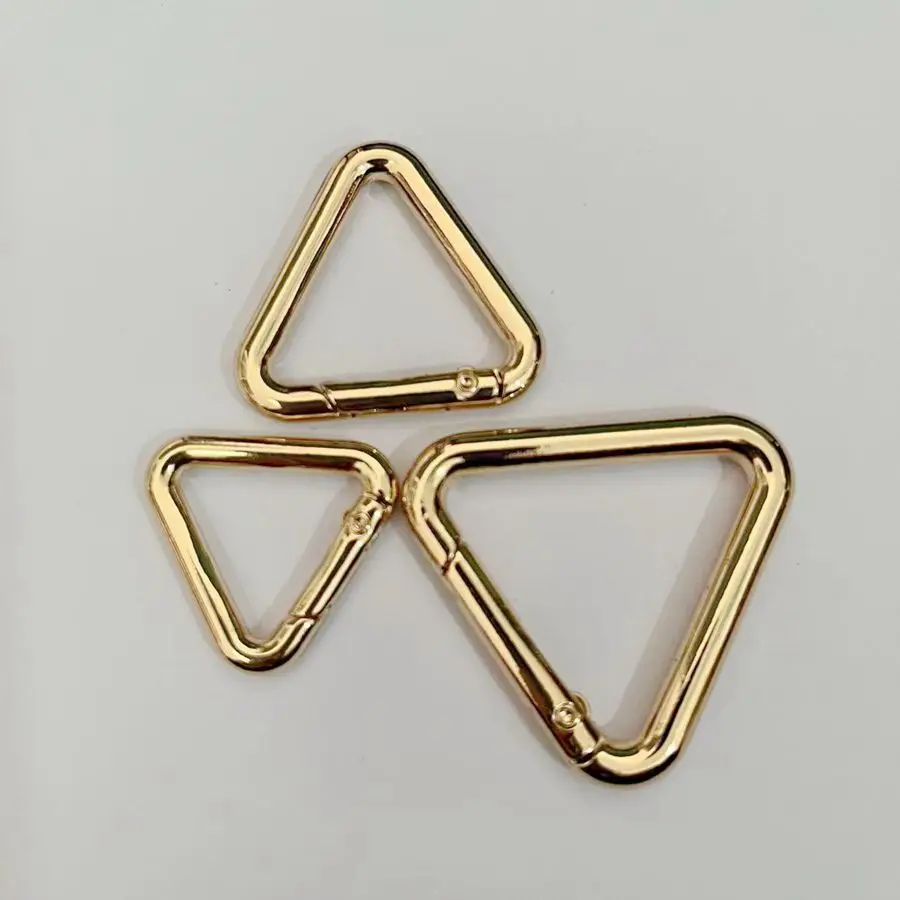 Wholesale  Zinc Alloy Metal triangle Spring Ring various size  Metal Key Hook Ring Lock For Purse Handle Handbag Hardware