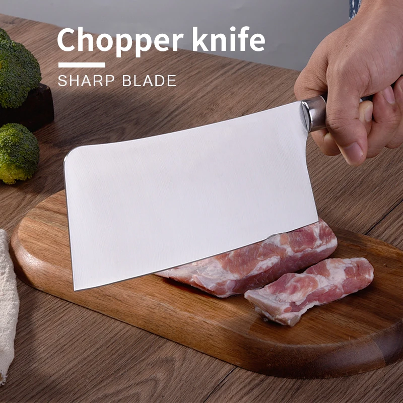 Wholesales 7 piece kitchen knives set cooking accessories black ABS handle Cleaver Knife with sharpener acrylic block