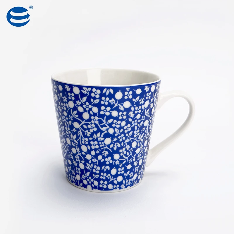 Wholesale vintage blue and white porcelain mug coffee ceramic tea cup fine new bone tea custom espresso cup set