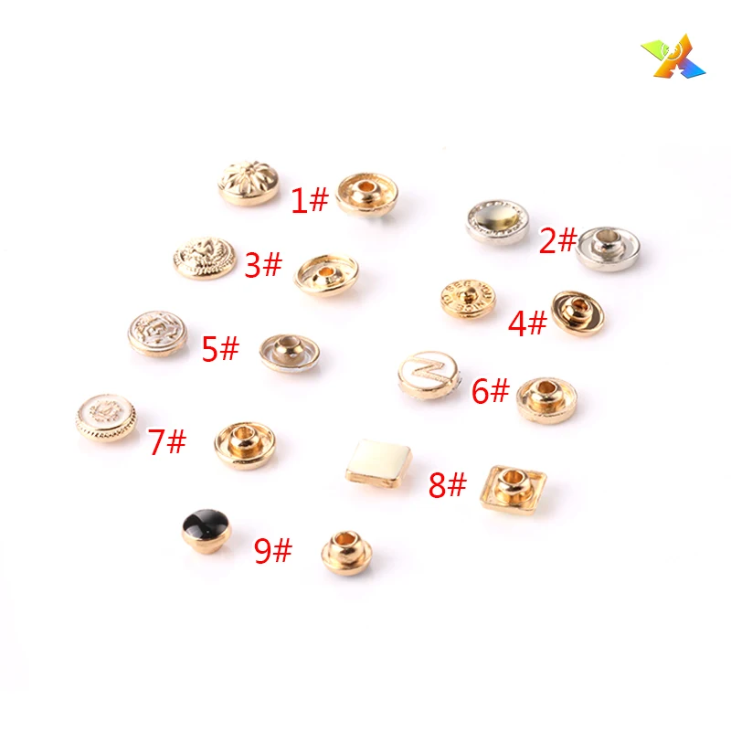 10mm custom accessories pearl covered decorative metal jeans screw rivets for belt
