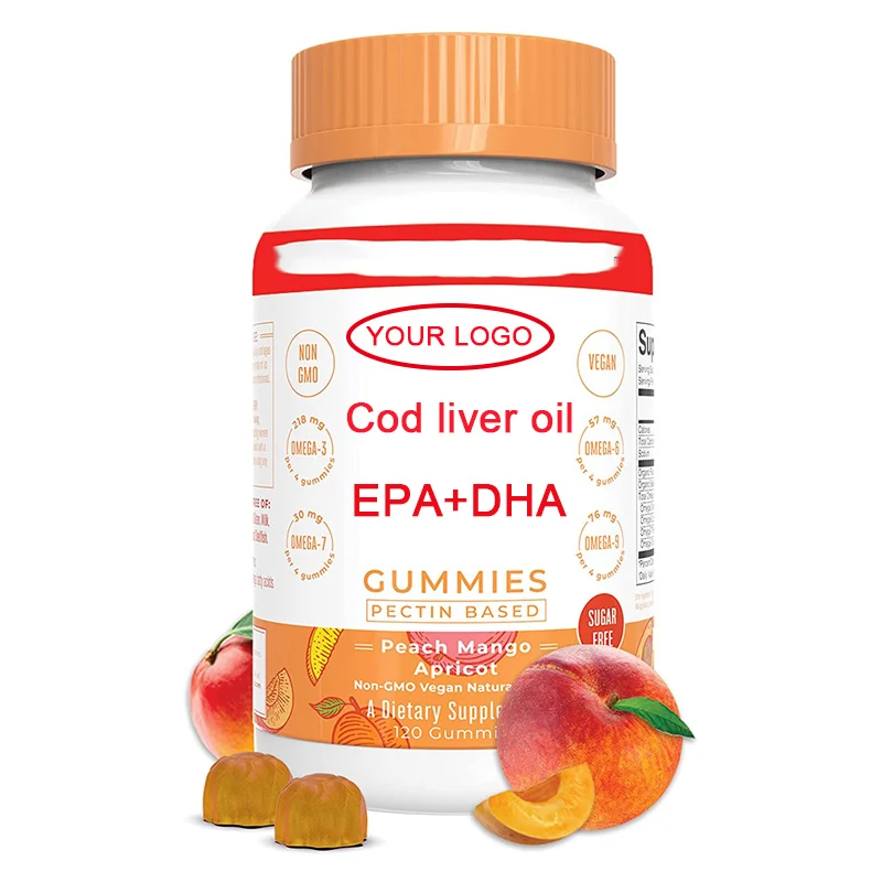 Organic Cod Liver Oil Gummy calcium supplement Wild-Caught Arctic kids DHA Gummies Fish Oil Vitamins A D Eyes Gummies