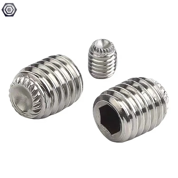 Allen Knurled set screw  DIN916K A2-70 and steel Allen Head Cup Point Socket Set Screw
