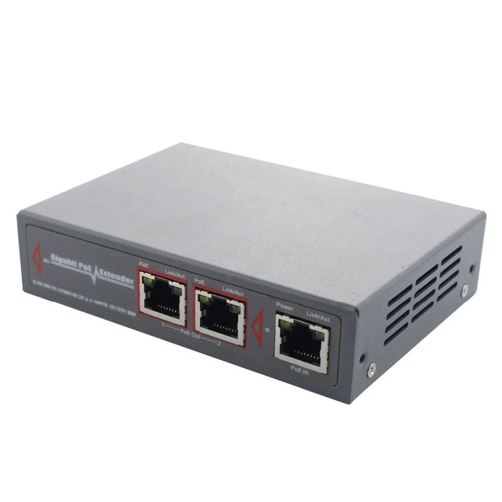 Wholesale Price Metal Shell POE Amplier 30W 2 Ports PoE Splitter Gigabit Extender POE