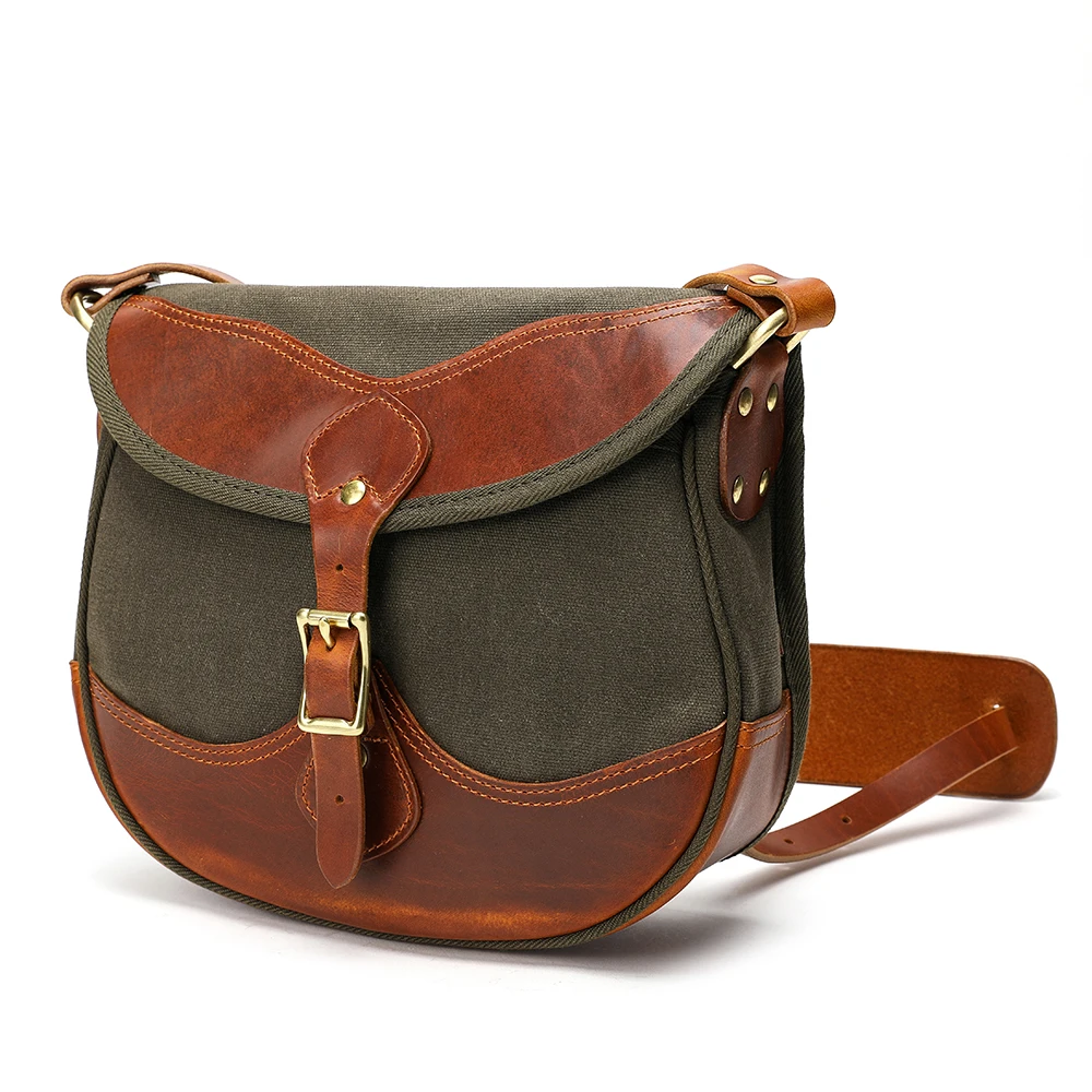 20 OZ Waxed Waterproof Canvas Italy Leather High End Saddle Purse Bags Casual American Messenger Crossbody Bag