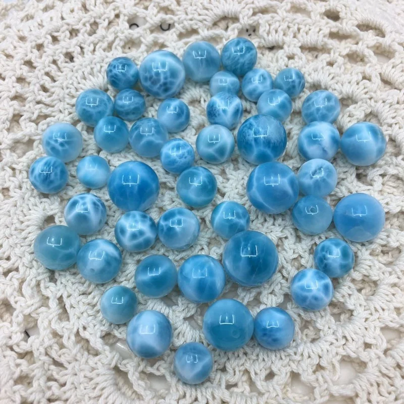 Wholesale Natural Larimar Beads Round Loose Beads for Jewelry Making