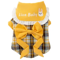 Plus Velvet Princess Bow Puppy Dog Two-legged Cotton Coat Small Medium Dogs Cats Warm Pet Clothes