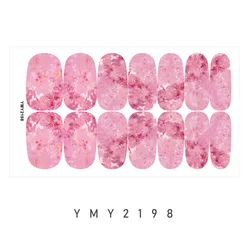 14 Sheets Gradient Marble Full Nail Stickers Marble Full Nail Wrap Stickers Self-Adhesive Nail Art Strips