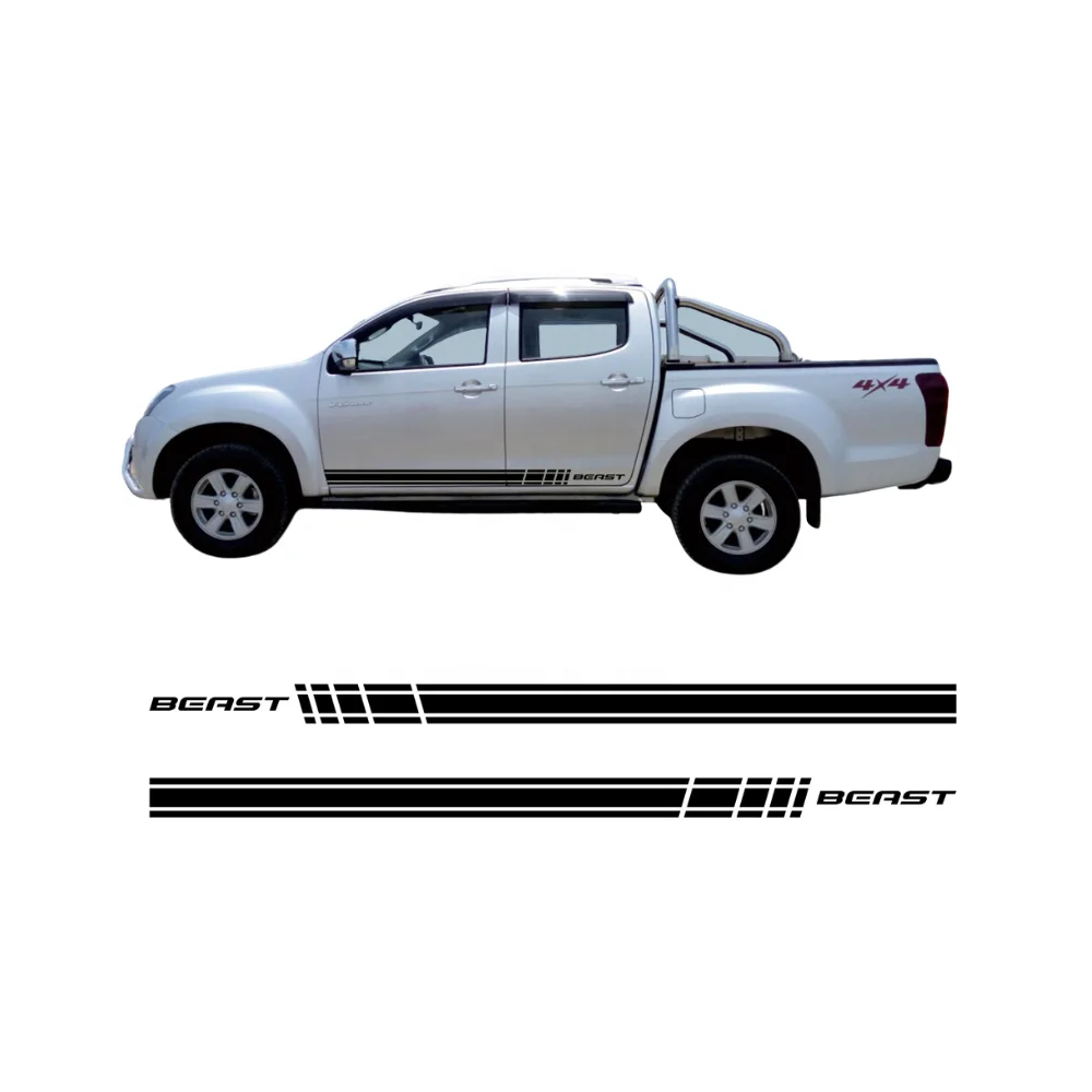 HIACE Домашнее использование для пикапа 4X4 Аксессуары кузова Isuzu D-Max 2012-2019 наклейки на боковые двери (логотип зверя)