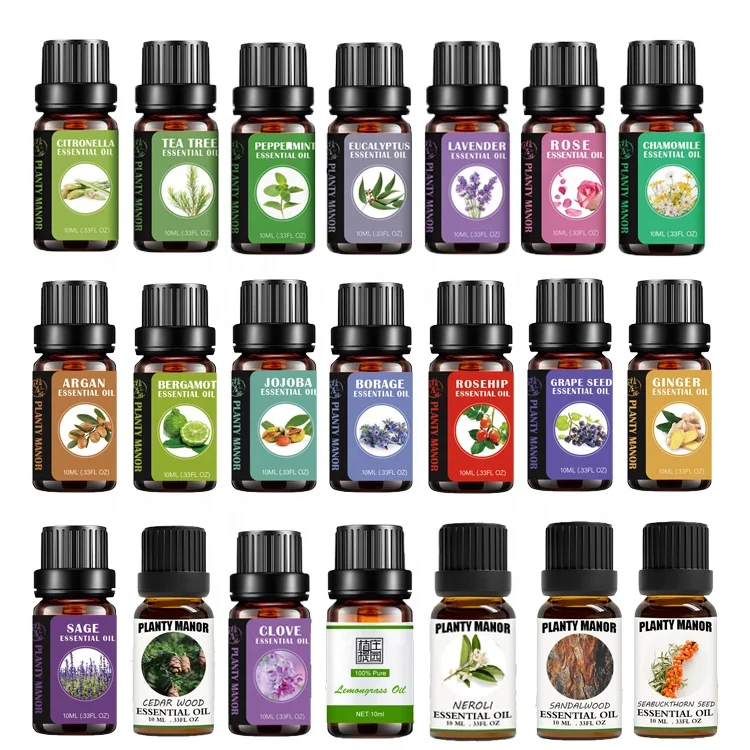 100% чистый органический 10 мл Ароматический диффузор набор эфирных масел розмариновое масло перечной мяты для сна спа-свеча