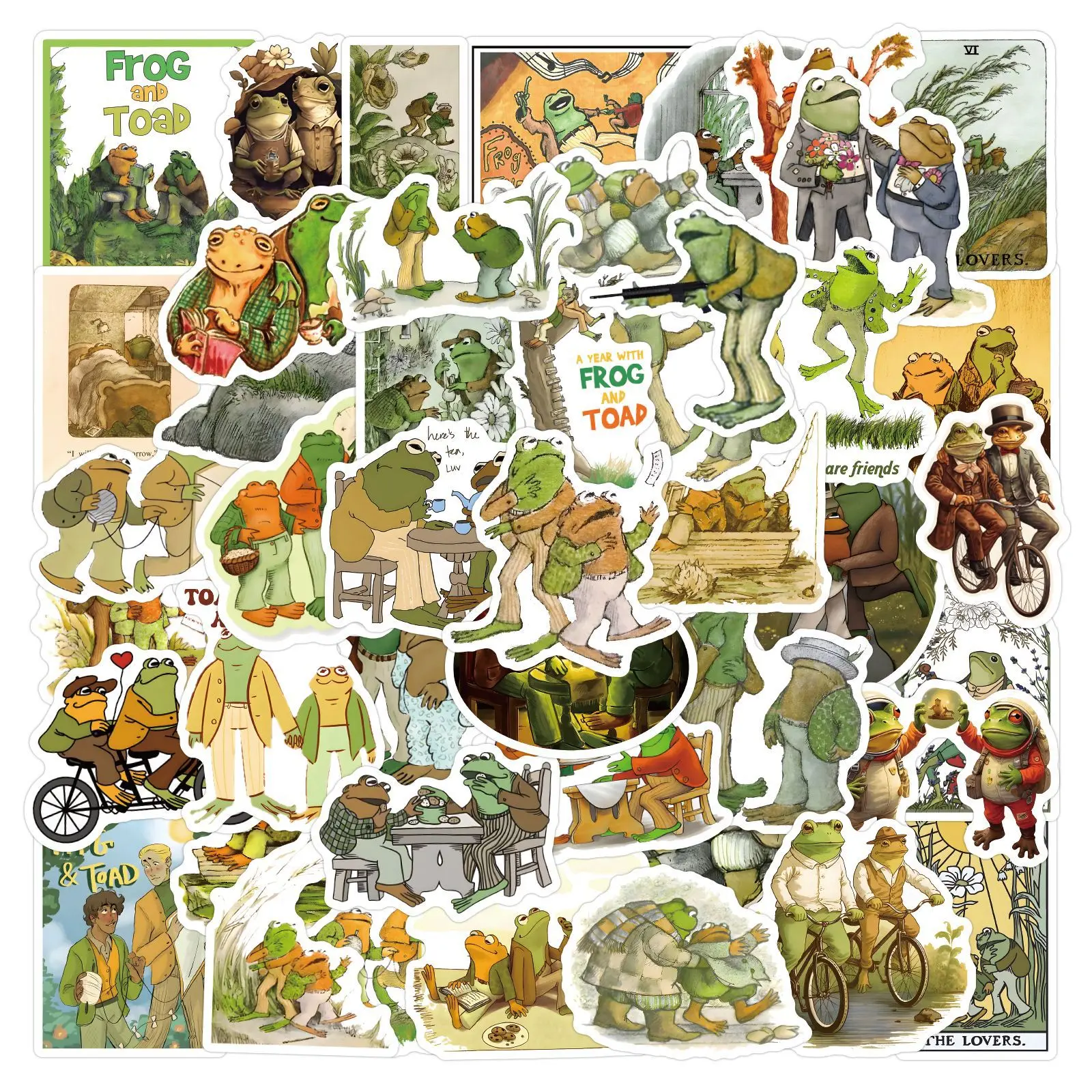 ZY2974C 50Pcs Funny Frog and Toad Scrapbook Graffiti DIY Stickers Decorative Cup Guitar Laptop Luggage Vinyl Waterproof Stickers