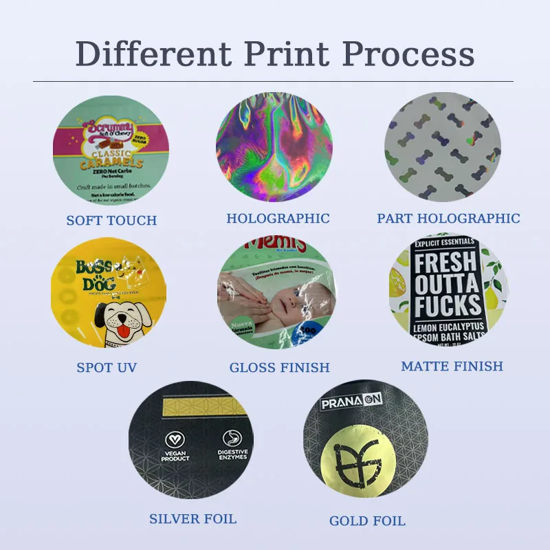 Customized Brand Printing Aluminum Foil Food Plastic Bag Stand Up Zipper Pouch Gummy Candy Packing Bag With Window