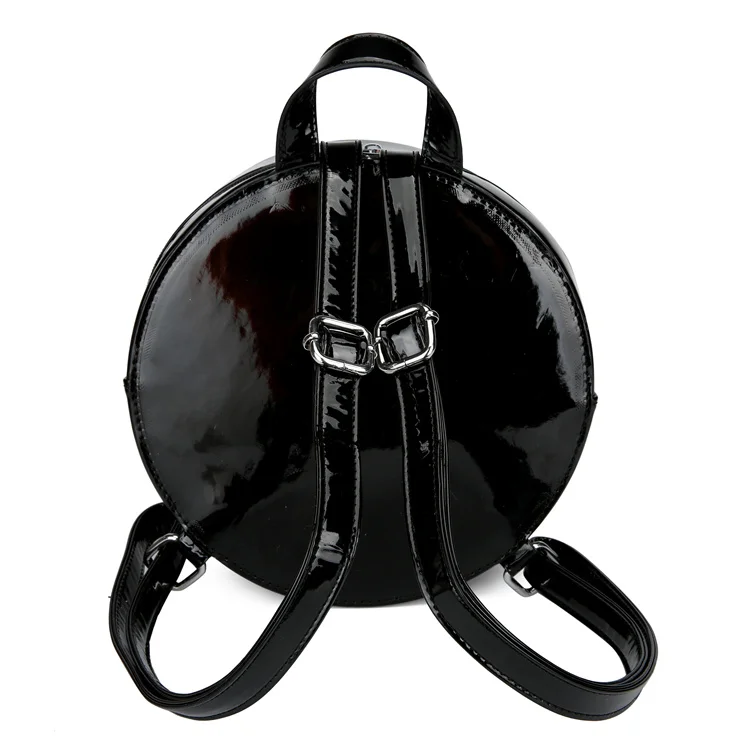Xinmei Self-designed Round Shape Fax Fur Bag Gothic Style Pentacle Crossbody Bag